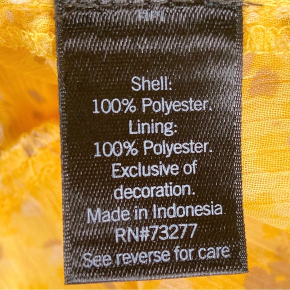 NEW Simply Vera Wang Dress Women’s Size Large Yellow Floral Midi Tiered Ruffles - Picture 5 of 10